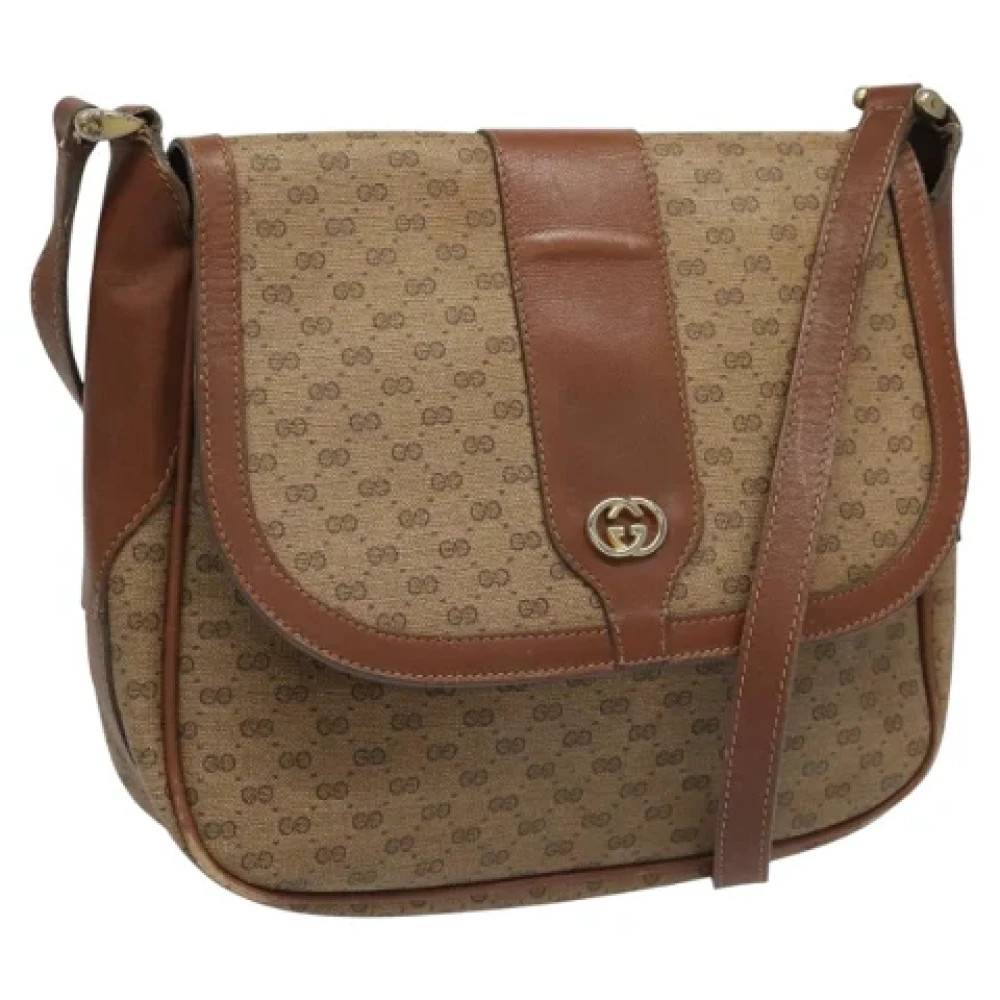 Gucci Vintage Pre-owned Laeder gucci-tasker - Vintage - Dame - Beige - ONE SIZE - Uld