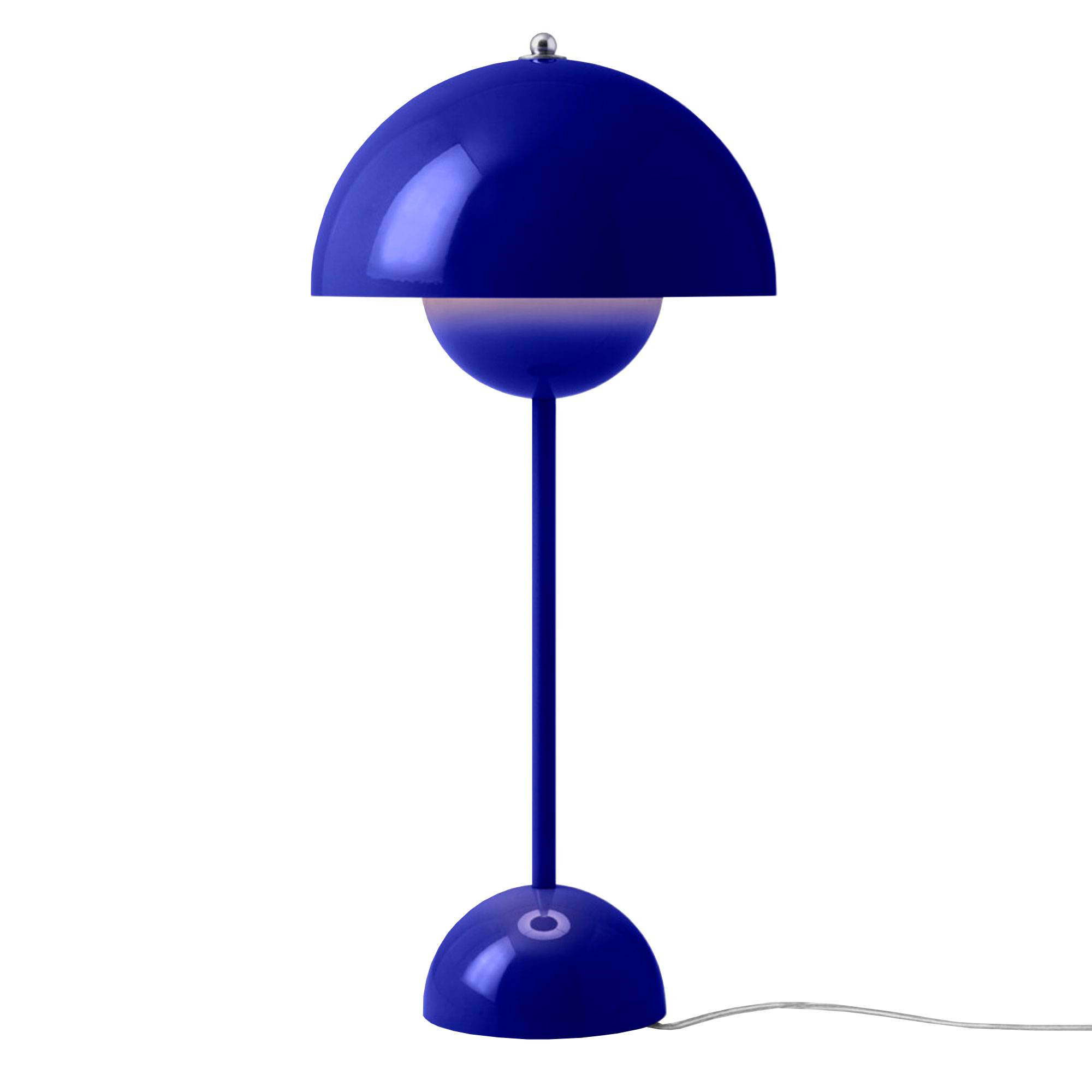 Flowerpot VP3 Bordlampe af Verner Panton Cobalt Blue.