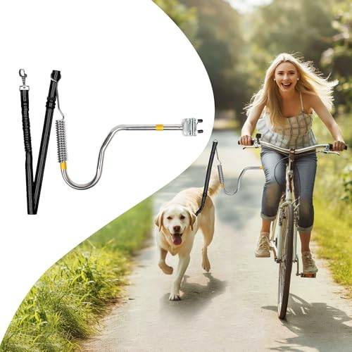 iPetba Cykelkoppel för Hund med säker fastsättning, stötdämpare och justerbart avstånd. Cykel Hund koppel perfekt för löpning, träning, jogging och cykling utomhus