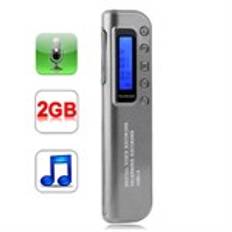 Digital Diktafon 2 GB - MP3-Afspiller og USB-Stik