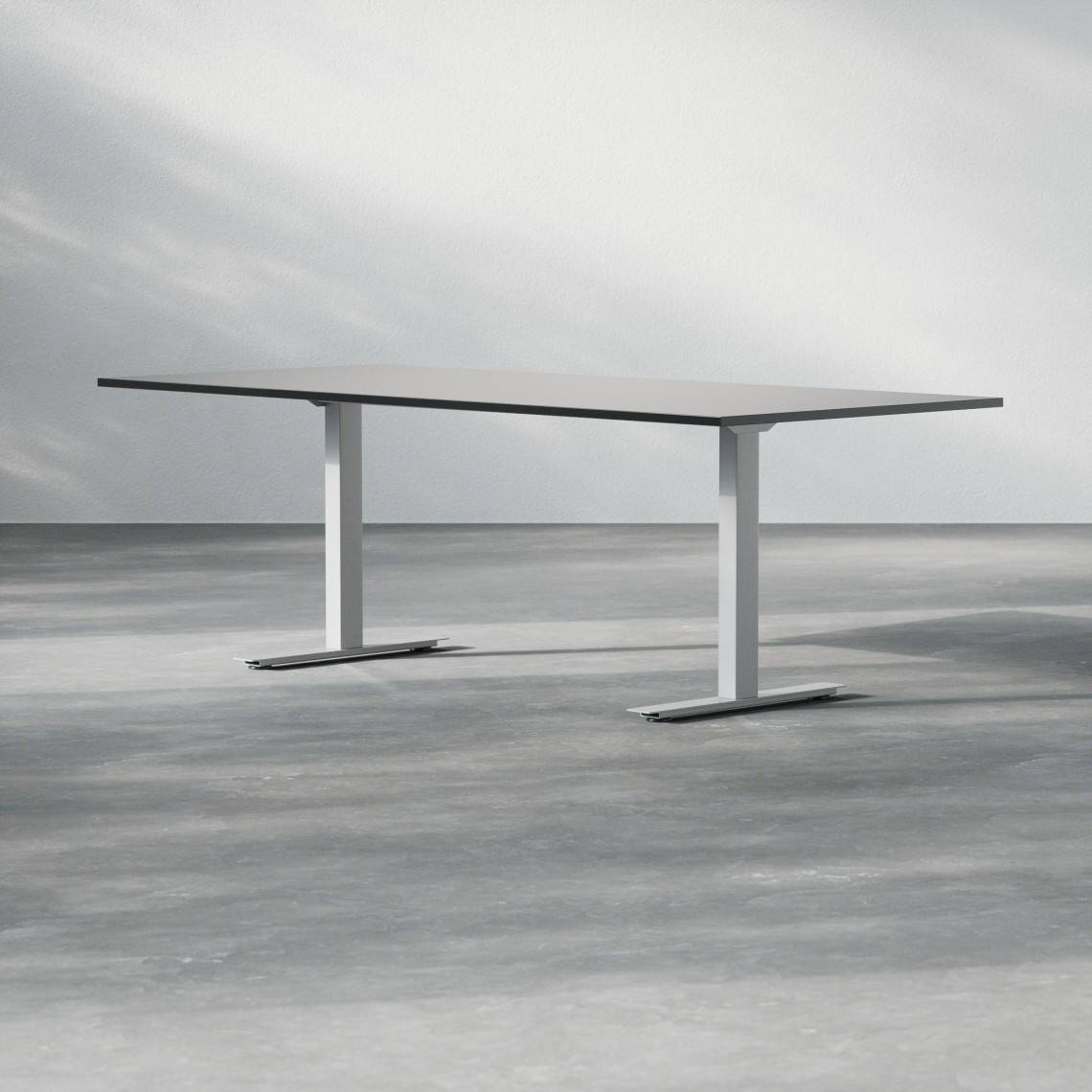 Konferensbord Modul, Storlek 220 cm, Färg Svart, Ben Silver