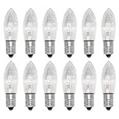 Set med 12 E10, 24 V, 3 W, glödlampa, varmvit 2 700 K, 30 LM, E10 liten skruvbas, utbytbar glödlampa, för Fairy Lights, ljuskrona, ljusbåge, julgran