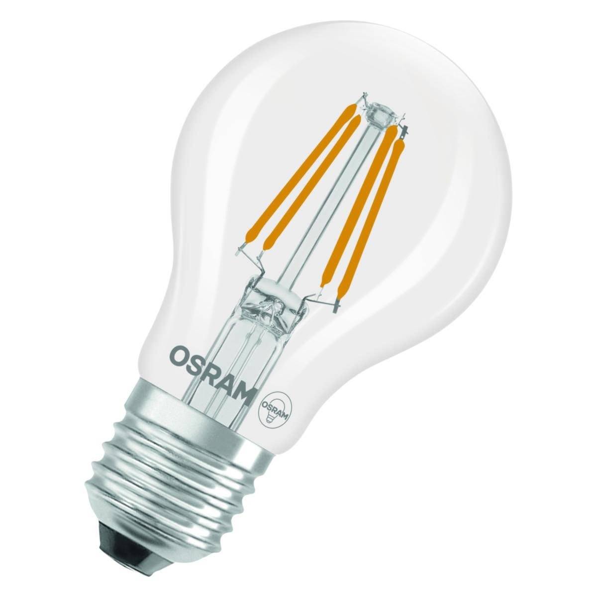 LED-lampa Osram Filament E27 3,4W 470lm 2700K, dimbar, klar