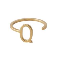 Design Letters Ring - Forgyldt Q
