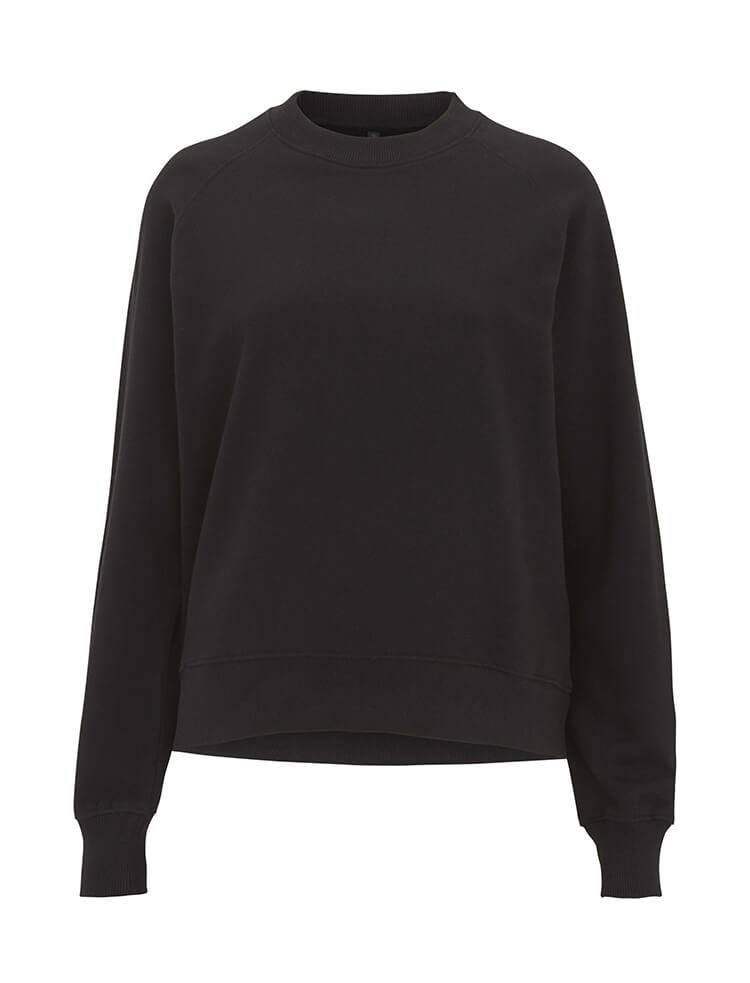 Organic Cotton Raglan Sweatshirt: Womens Earth Positive - M / Black (M)