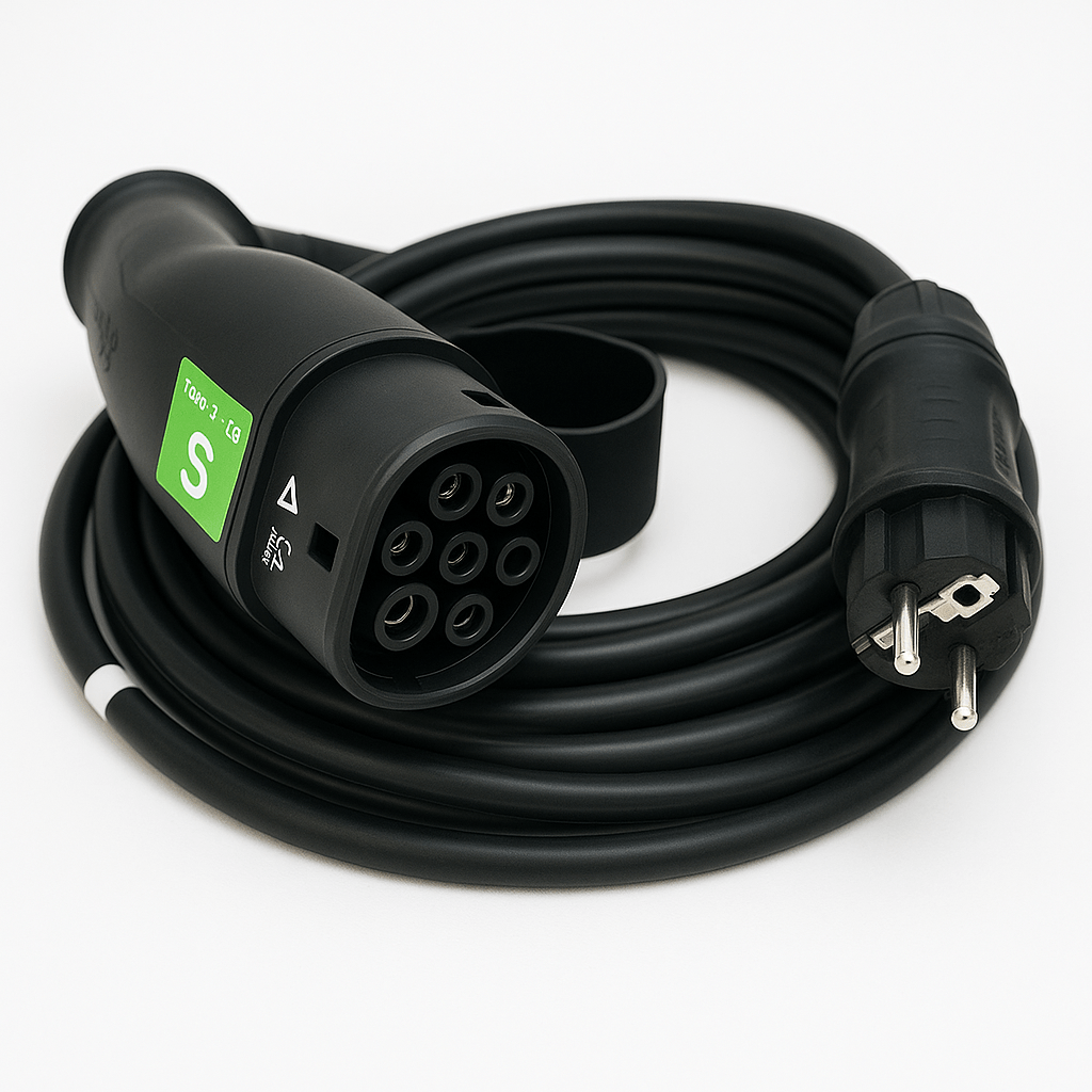 Laddkabel Typ 2 till Hushållsuttag 230V 6–16A | Evconnect, 10m