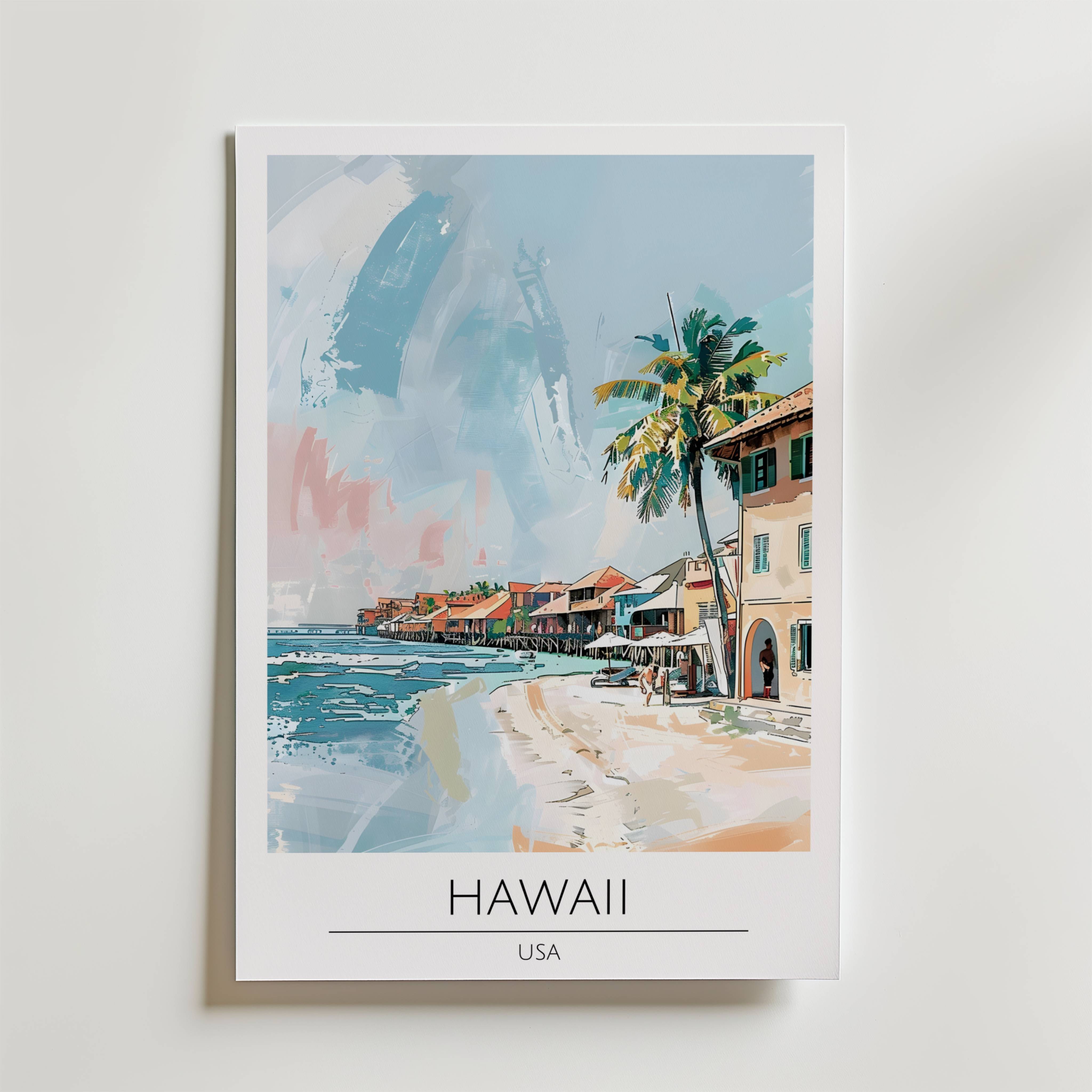 Hawaii Shoreline Escape Poster - Premium Canvas 30x40 cm