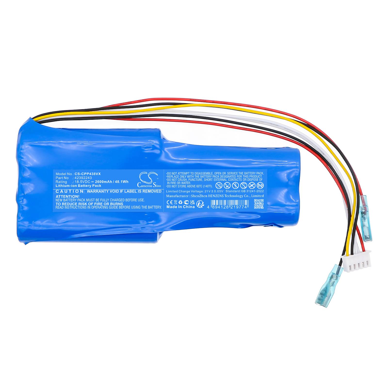 Batteri for Concept VP4380 42392243 18.5 V 2600 mAh Li-ion