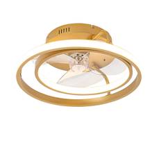 Loftventilator guld inkl. LED med fjernbetjening - Kees