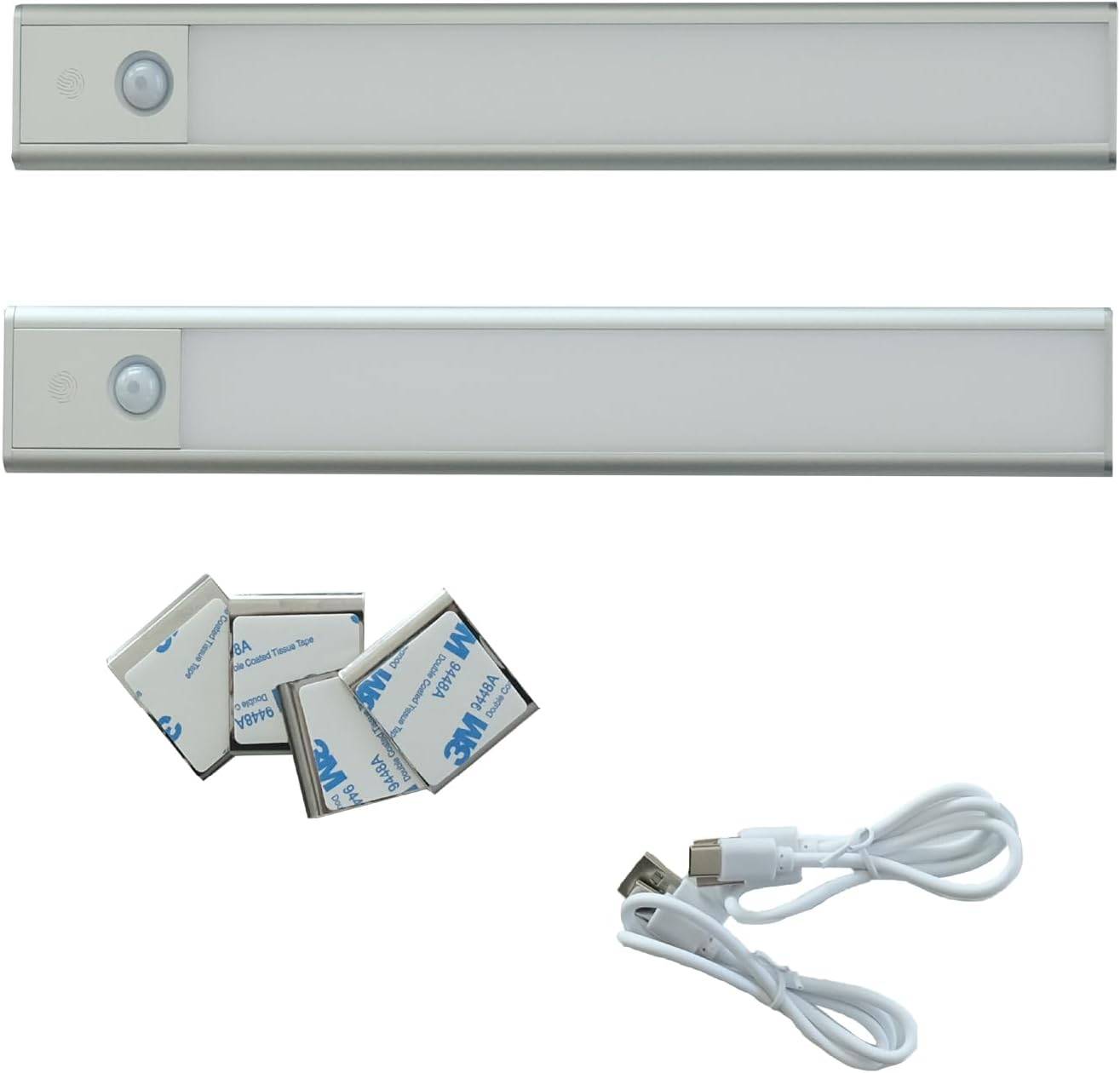 2 stk LED genopladelig sensorlampe skabslys 30 cm