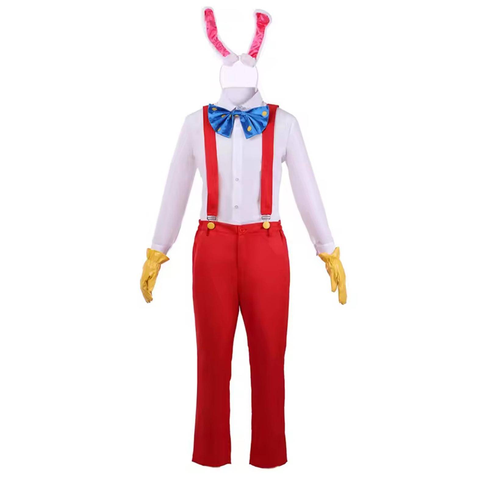 Roger Rabbit Cosplay Kostym Fullständig Uppsättning Halloween Kläder cm röd