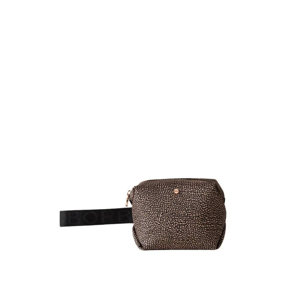 Borbonese Naturale/Nero Pochette Clutch Taske - Tasker - Dame - Brun - ONE SIZE - Læder