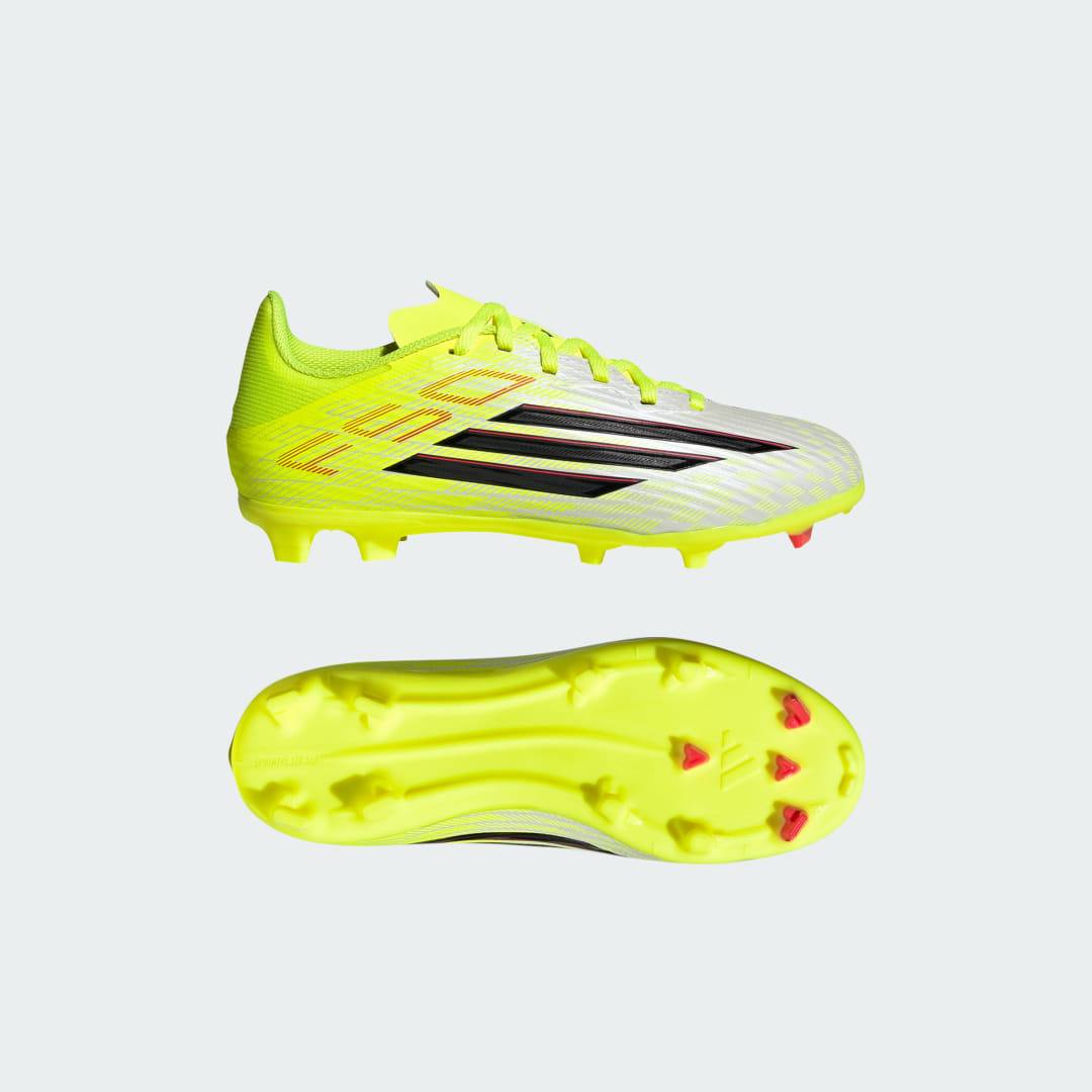 F50 LEAGUE Firm Ground / Multi Ground Fotbollsskor Barn - Team Solar Yellow 2 / Core Black / Lucid Red - 35 1/2