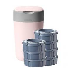 Sangenic Tommee Tippee Twist & Click Windeleimer inkl. 7 Kassetten Dezentes-Pink