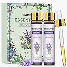 MIGCAPUT Lavendel Eteriska Oljor 2 x 10ML, Terapeutisk Kvalitet Lavendelolja, 100% Ren Naturlig Aromaterapi Doftolja för Luftfuktare Diffusor, SPA, Massage, Sömn, Tvål