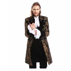 Gothic Aristokrat Herren Mantel Gold Schwarz S