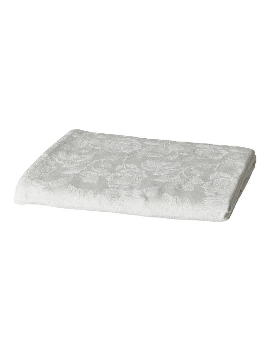 DACORE Jacquard dug med blomster 140 x 320 cm - hvid