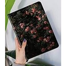 Fodral för iPad 9.7 fodral 2017/2018, iPad Air 2/iPad Air fodral blommig – blommönster söt smal läder folio stativ fodral med pennhållare, automatisk uppvakning/sömn (färg: K)