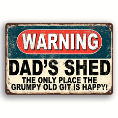 1st Funny Dad&#39;s Shed Metallskylt - 19,99 Cm X 30,0 Cm, Farfars Shed Nyhetsvarningsaffisch, Vintage Inredning för Hem, Trädgård, Garage, Man Cave And S - Multifärgad (8*12 tum)