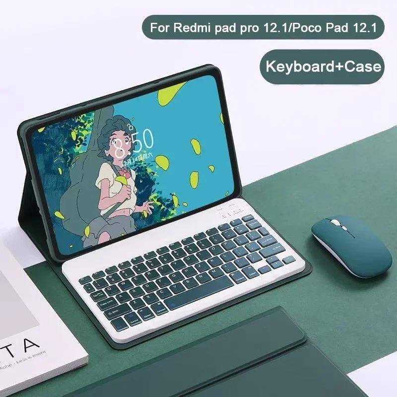 Fodral för Xiaomi Redmi Pad Pro Poco Pad Fodral 12.1  2024 Bluetooth-tangentbord Tablettfodral för Redmi Pad Pro 12.1 Tum 2024 Funda
