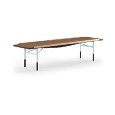 House of Finn Juhl Table bänk mässingkant 170 cm Valnöt-blå ben