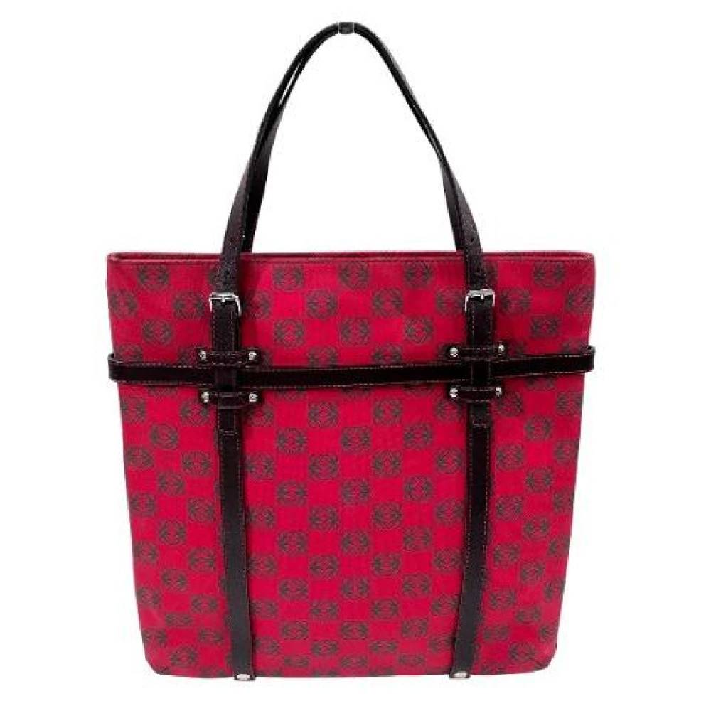 Loewe Pre-owned Pre-owned Anagram Håndtaske - Vintage - Dame - Rød - ONE SIZE - Læder
