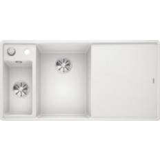 Blanco Axia III 6 S-F Silgranit PuraDur, Farbe weiss, Holzschneidbrett, InFino Ablauf, Becken links, 524666
