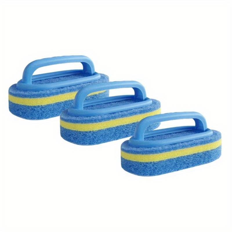 3pcs Premium Pool Cleaning Brush Set, Manual Non-electric With Polypropylene Handle And Sponge Brush, Suitable For Pool Walls And Tiles