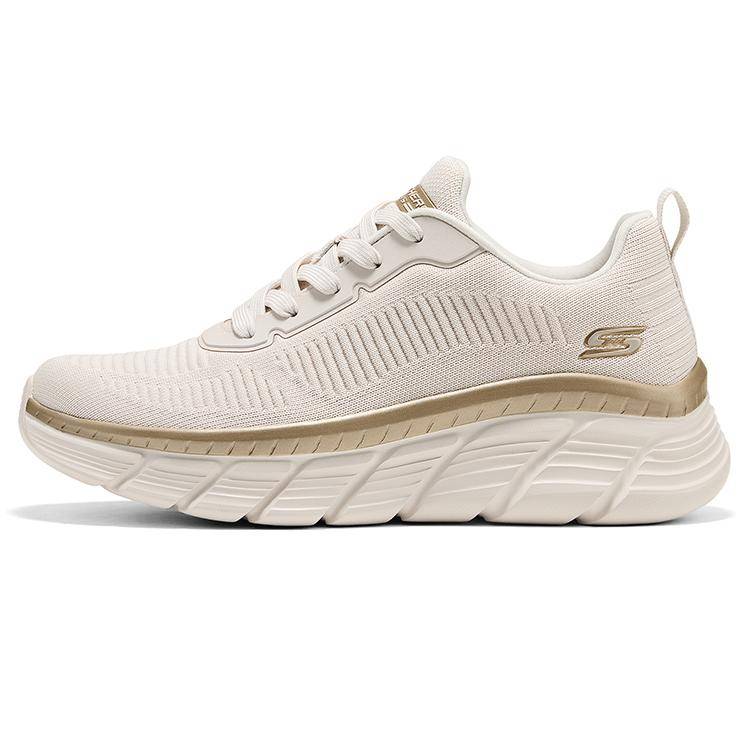 Skechers Bobs B Flex Bekväma Hållbara Andningsaktiva Stödjande Återstuds Låga Casual Skor Dam sneakers Platinum 117385-WTGD cm white