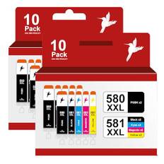20 realink XXL Druckerpatronen mit Chip ersetzen Canon PGI-580 CLI-581 passend für die Drucker Canon Pixma TS705 (a) TS6350 (a) TS9550