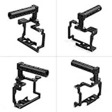 Qukaim Kamerabur-kit, aluminiumlegering skyddsfodral för S5-kamera, stabilisator med grepphandtag, kall sko, 1/4 och 3/8 hål, kompatibel med Canon M50, fototillbehör