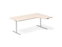 (ComputerSalg) Hæve-sænkebord DNA 2000x1200 mm Højre Birk 2-ben/Alugrå