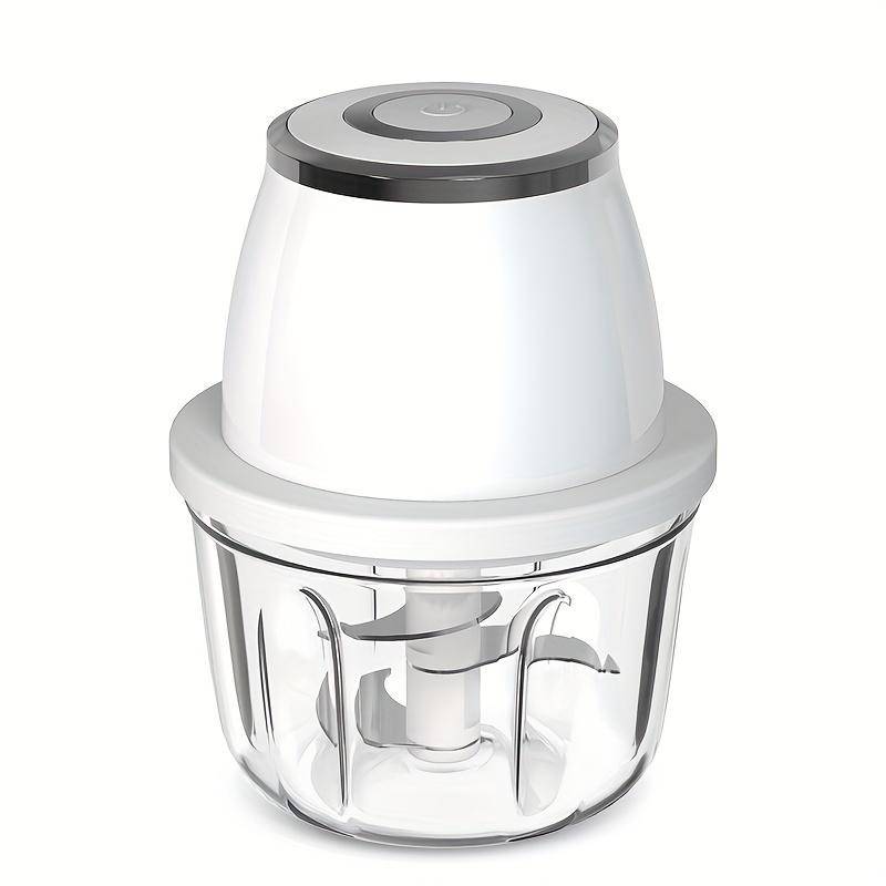 Kraftfull 304 rostfritt stål bärbar elektrisk mathackare och processor - 350ML Mini USB trådlös handhållen vitlöksskärare för grönsaker och kött vit