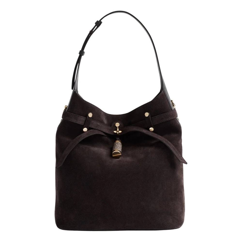 Borbonese Premiere Bucket Bag Medium - Tasker - Dame - Brun - ONE SIZE - Uld