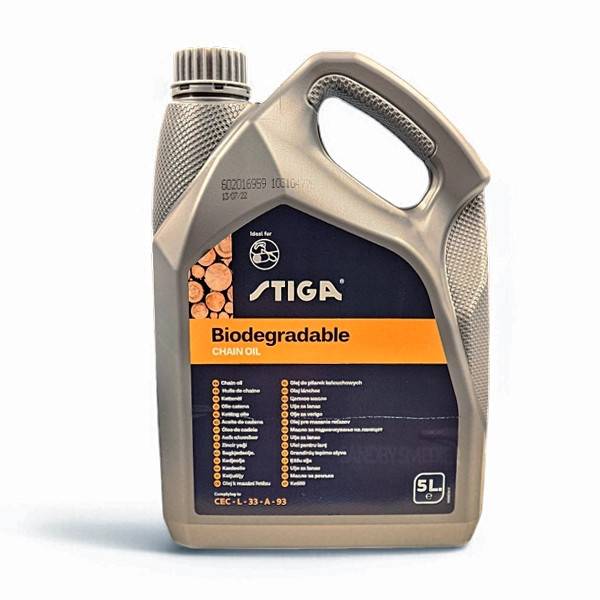 Stiga kædeolie, bionedbrydelig – 5L (1111-9247-01)