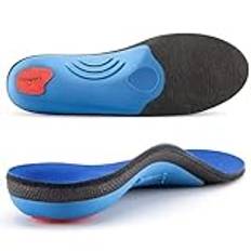 PCSole High Arch Support Läderskoinsatser, Luktkontroll Ersättnings sulor, tunna ortotiska komfort sulor för platta fötter, Plantar fasciit, fotvärk, både män och kvinnor 30.5cm