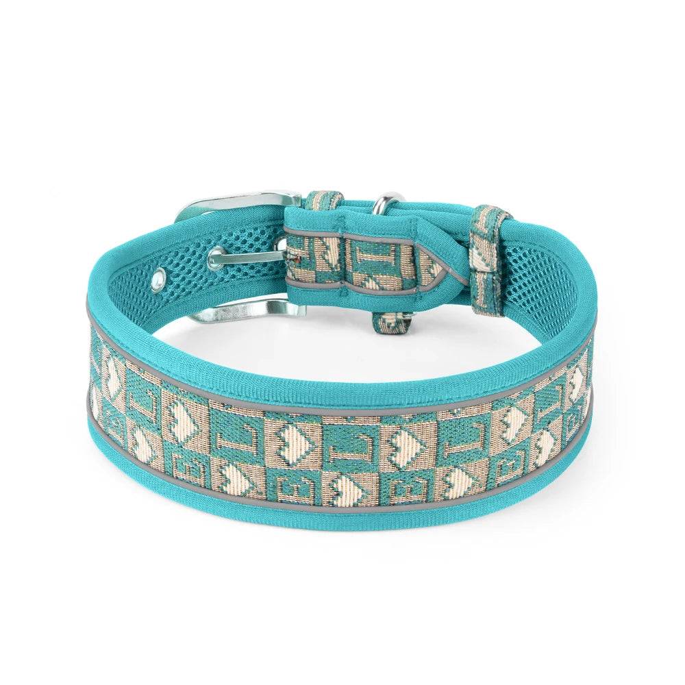 Wide Reflective Dog Collar with No-Pressure Fit - Green / L-neck 41-52cm / SPC (L-neck 41-52cm)
