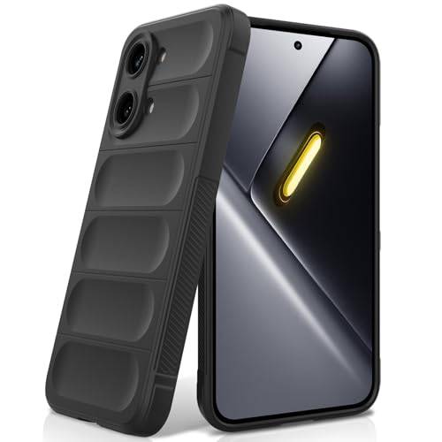 BonYonka Silikonskal för Xiaomi Poco X8 Pro Max, Svart | Stötsäkert Vågmönster, Reptålig Mikrofoder, Silkeslen Soft-Touch Yta, Militärklassat Fallskydd