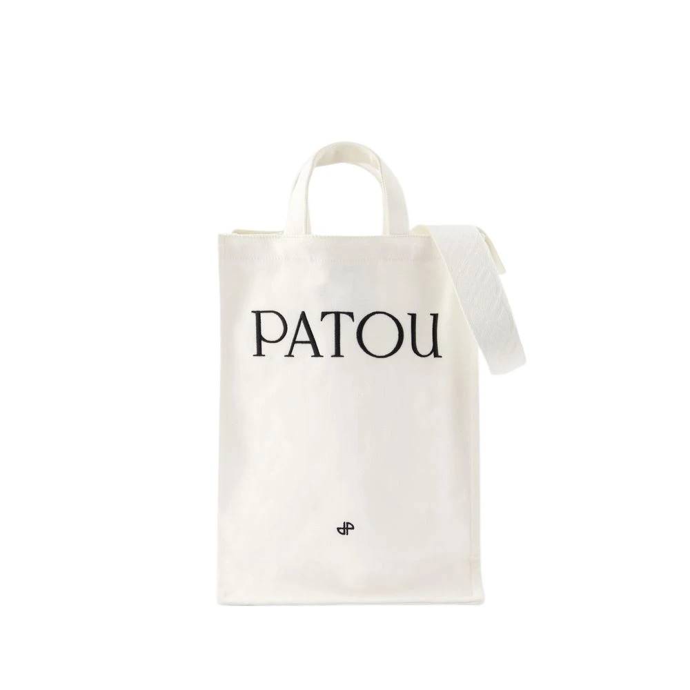 Patou Logo-print Lodtaske - Tasker - unisex - Hvid - ONE SIZE - Bomuld