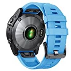 NotoCity ersättningsarmband kompatibelt med Garmin Fenix 7S armband, 20 mm Quick Release silikonrem, för Garmin Fenix 6s/5s, Garmin Fenix 5s Plus/6s Pro/Garmin Instinct 2s armband, azurblått