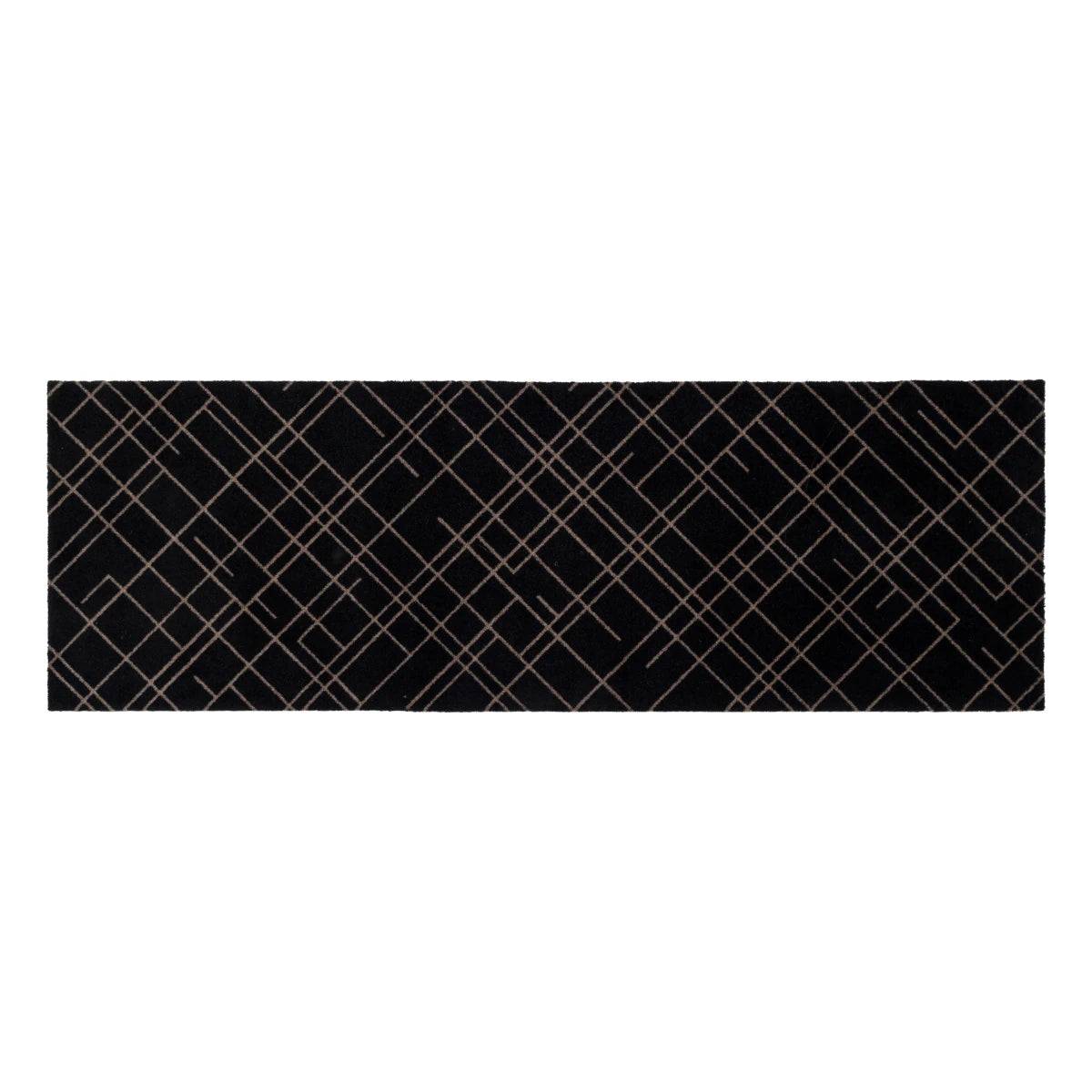 Tica Copenhagen Lines løber - 67x200 - Black/Sand