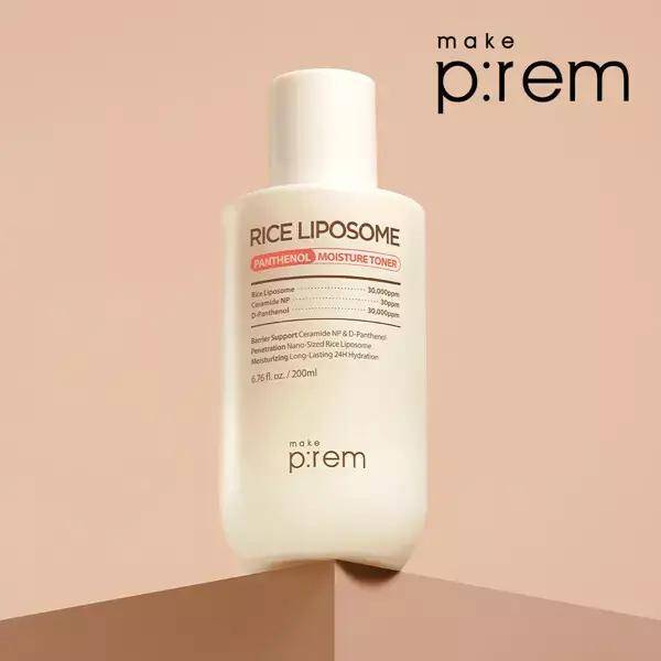 Make P:REM Rice Liposome Ceramide Moisture Toner 200ml Hypoallergenic, Long-lasting Moisturizing, High Absorption