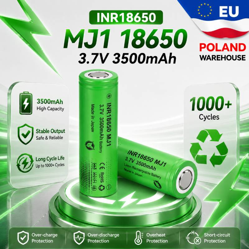 18650 Lithium Battery Inr18650 Mj1 3.7V 3500Mah Rechargeable, High Performance, Stable Power and Long Lasting, Ideal Replacement for Power Tools and DIY Projects, Fast Delivery from Poland Eu
