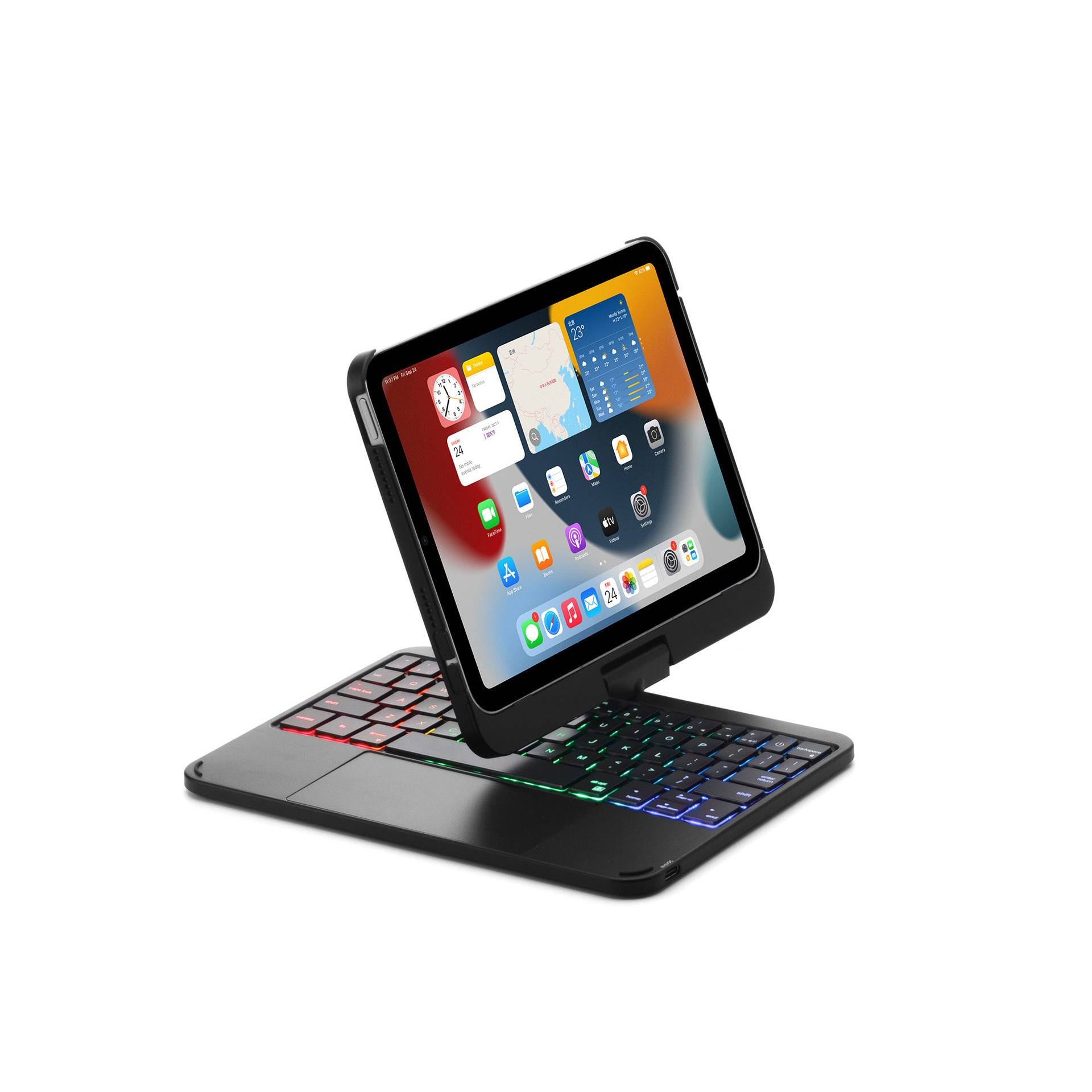 12.9 Inch Wireless Backlit Touch Rotary Bluetooth Keyboard - Black / 8.3inch2021Padmini6