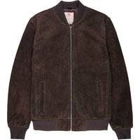 Suede Bomber Jacket - Brown - M