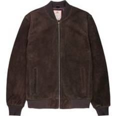 Suede Bomber Jacket - Brown