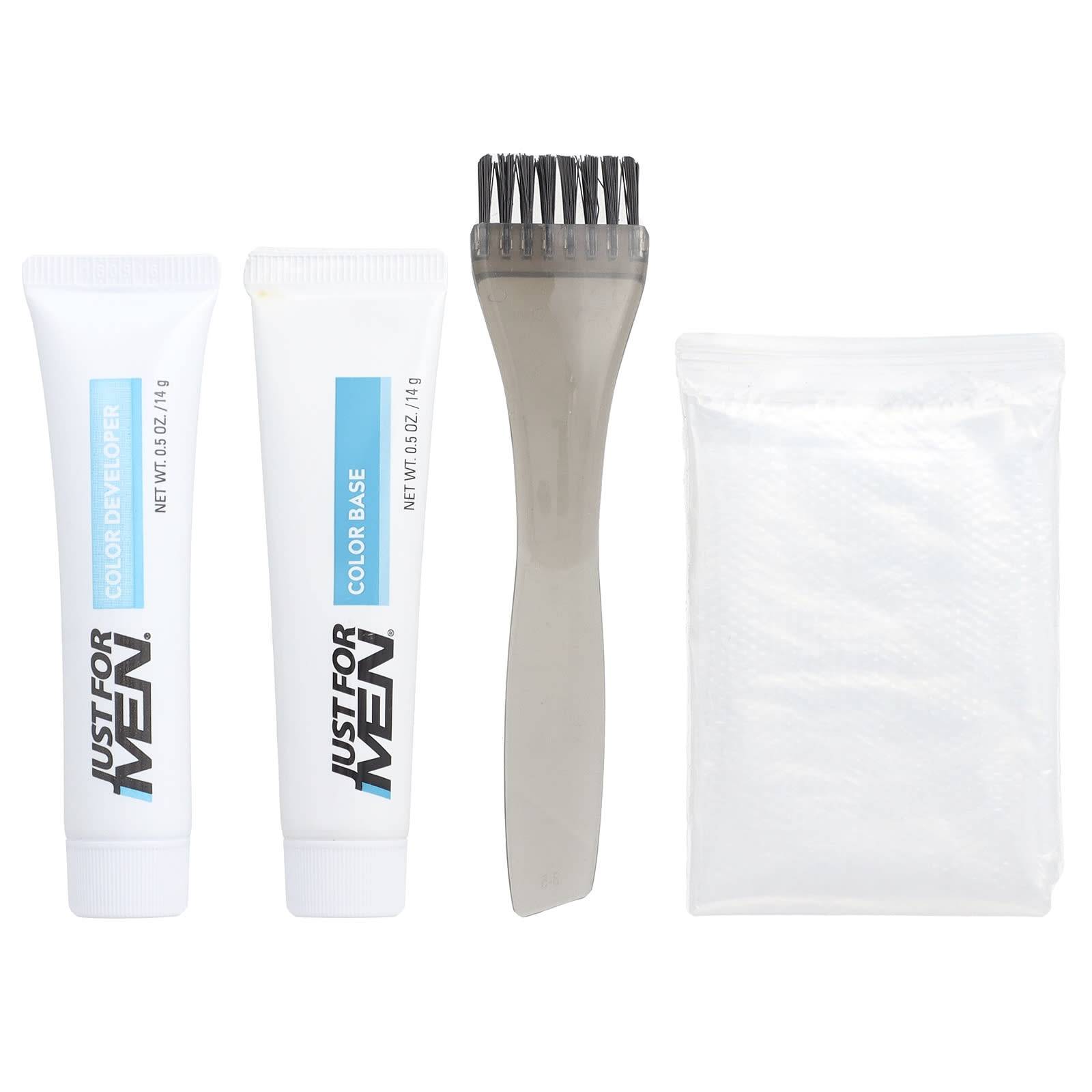 Just for Men, Mustache and Beard, Brush in Color Gel, Real Black M-55, 2 x 14 g (0.5 oz)