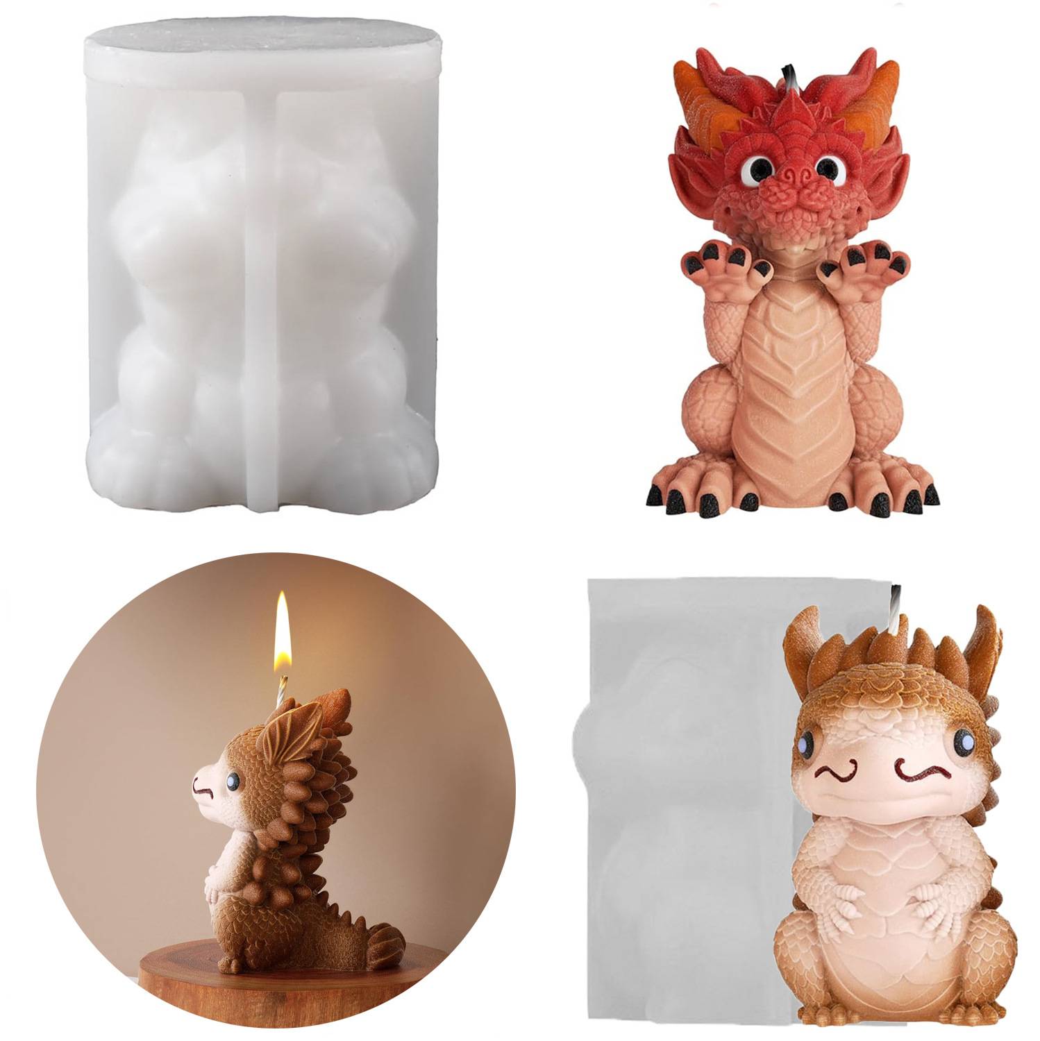 Dragon Lifting Hands Dragon Aromatherapy Candle Silicone Mold Handmade Soap Diy Dragon Baby Plaster Resin Ornaments Making Mould