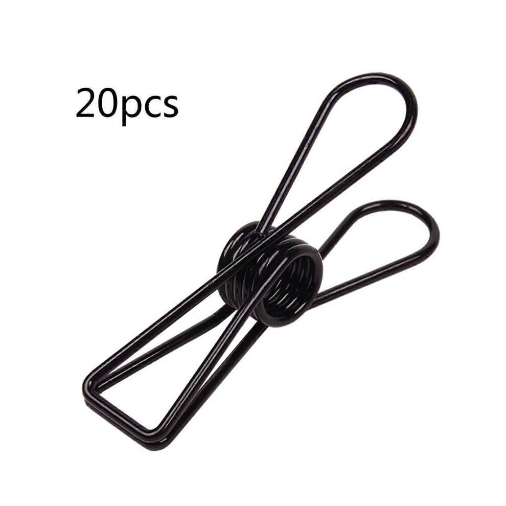 20 stk. tøjklemmer i rustfrit stål, 72 mm, sølv