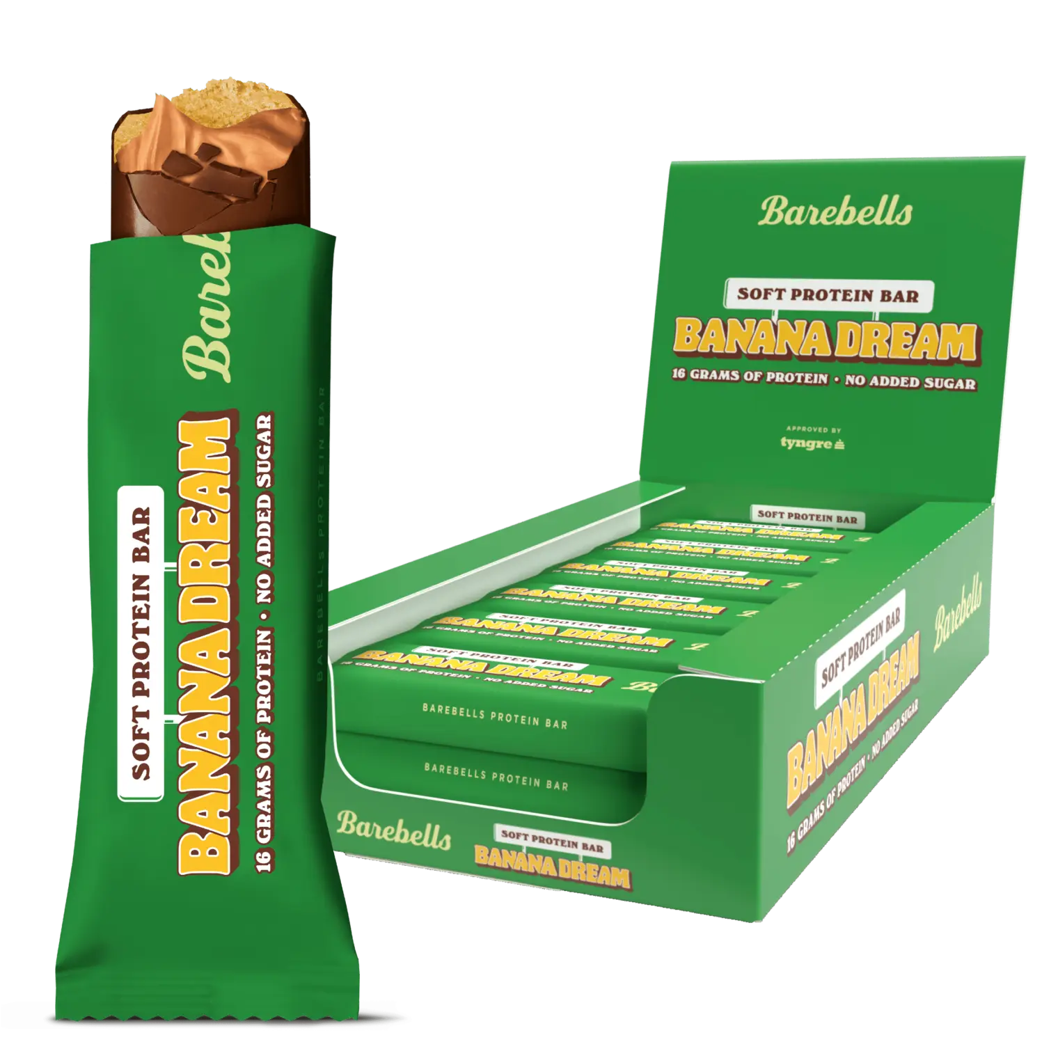 Barebells Banana Dream (12x55g) – Sukkerfri proteinbar med banan | Højt proteinindhold